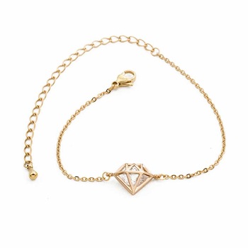 Bratara de mana de dama pentru femei fete iubita reglabila cu pandantiv medalion tip Charm diamant piatra cristal tip Zirconiu din aliaj Rose Gold Roz (Ambalaj CADOU CUTIE) Bratara de mana de dama pentru femei fete iubita reglabila cu pandantiv medalion tip Charm diamant piatra cristal tip Zirconiu din aliaj Rose Gold Roz (Ambalaj CADOU CUTIE)