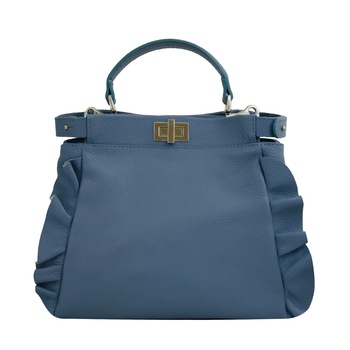 Geanta de dama din piele naturala, Fabrizia, Bleu Geanta de dama din piele naturala, Fabrizia, Bleu