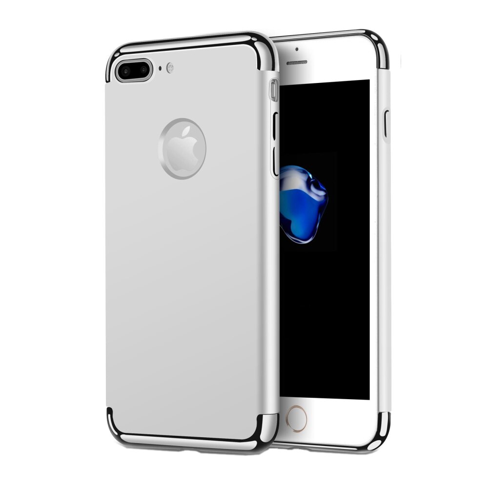 Husa carcasa 3in1 Electroplating pentru iPhone 7 Plus/8 plus, argintiu