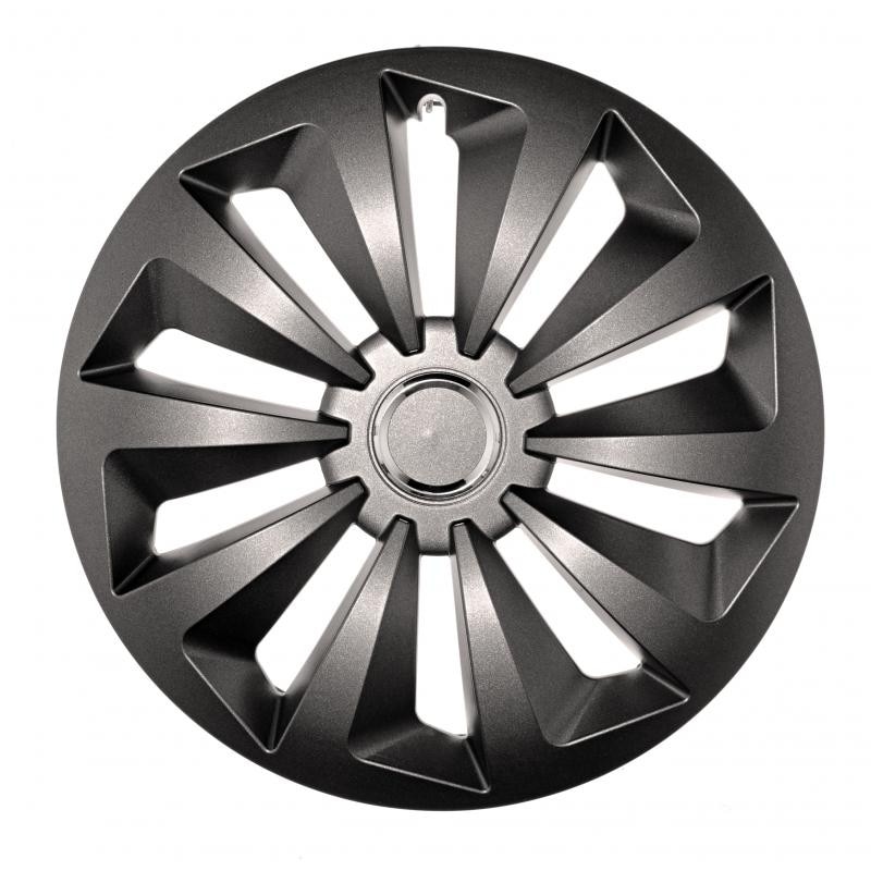 Set capace roti Grafit FOX cu inel cromat - 14 inch