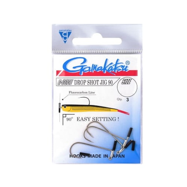 Set 3 carlige pescuit, Gamakatsu, Drop Shot Jig 90, marime 4