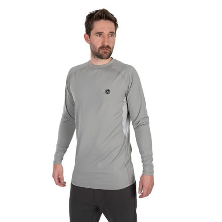 Мъжка работна предпазна риза, Матрица, Полиестер/Еластан, Сива, S