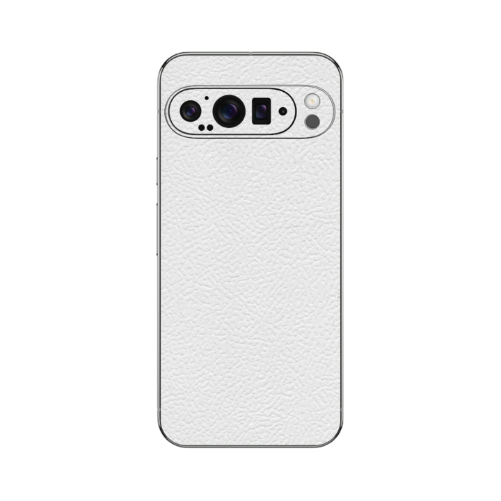Folie iSkinz pentru Google Pixel 9 Pro XL - Piele Alba, 360 Cut, Skin Adeziv Full Cover, Protectie Carcasa Spate si Laterale