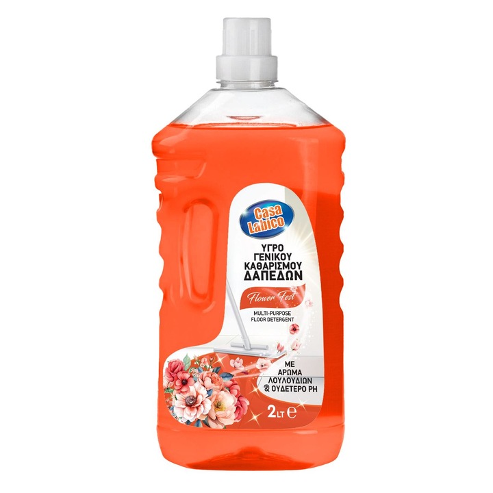Разтвор за почистване на под, Casa Labico, многофункционален, аромат на цветя, капацитет 2 л