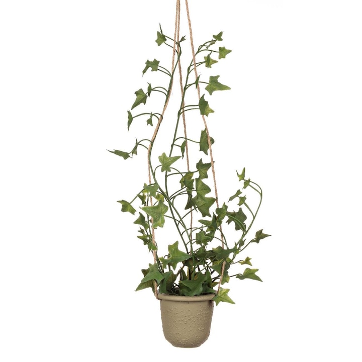 Ghiveci decorativ suspendabil cu planta artificiala iedera 48cm