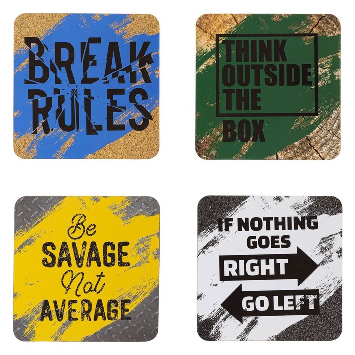 Комплект поставки за чаши с послания 10х10см - 4бр