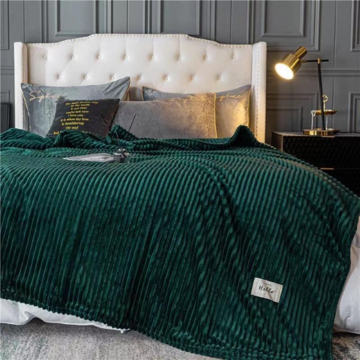 Patura Cocolino, 2 persoane, 200x230cm, Uni, Verde Smarald