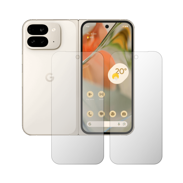 Set 2X Folie Protectie Ecran Folie24, pentru Google Pixel 9 Pro Fold, 1X Ultra-Clear + 1X Mata, Acoperire Case-Friendly ( Compatibile cu Carcasa ), Adezive, Flexibile cu Auto Regenerare
