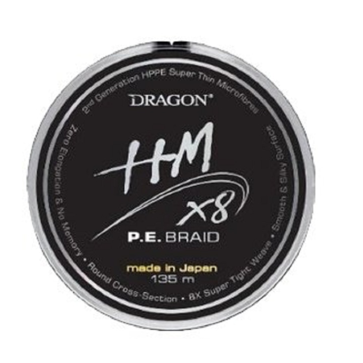 Dragon HM X8 PE horgászzsinór, 0,06 mm, 5,50 kg, 135 m, fehér
