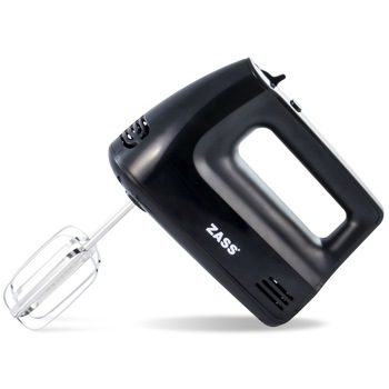 Mixer de mana Zass ZHM 10 BL Black Line, 300W, 5 trepte de viteza, functie Turbo, 2 teluri pentru amestec + 2 teluri pentru malaxare Mixer de mana Zass ZHM 10 BL Black Line, 300W, 5 trepte de viteza, functie Turbo, 2 teluri pentru amestec + 2 teluri pentru malaxare