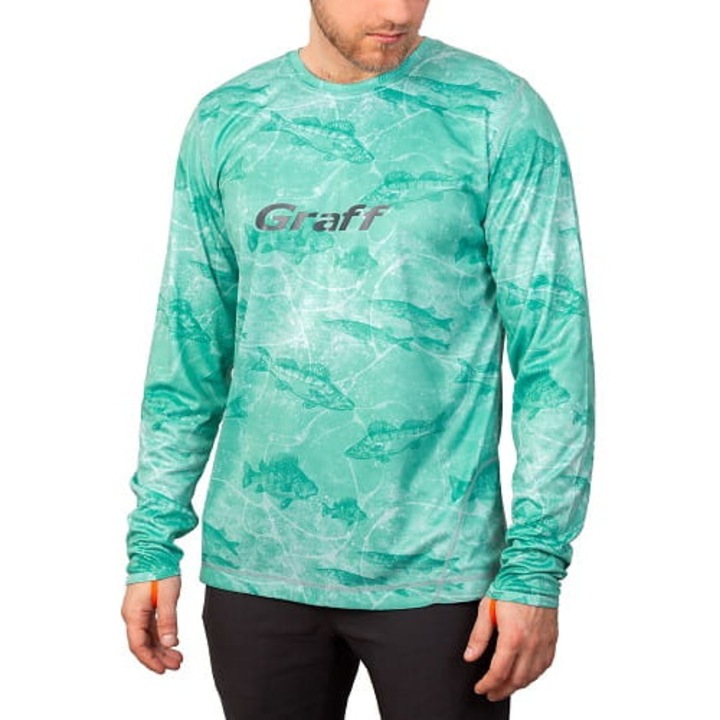Спортна тениска Graff, колекция GRAFF CLIMATE, защита UPF50, зелена, полиестер