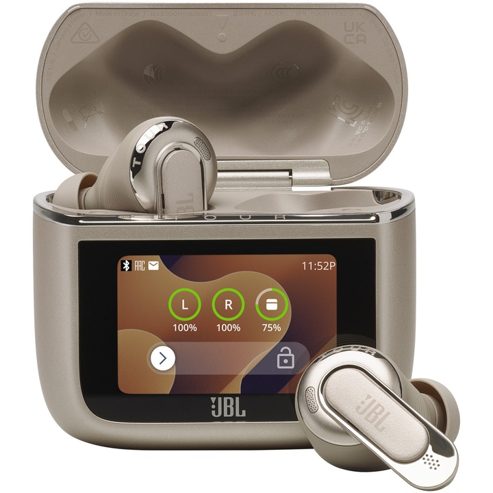 Слушалки In-Ear JBL Tour Pro 3, True Wireless, Bluetooth, True ANC, Smart Case, Spatial Sound, Autonomy 44 часа, Latte