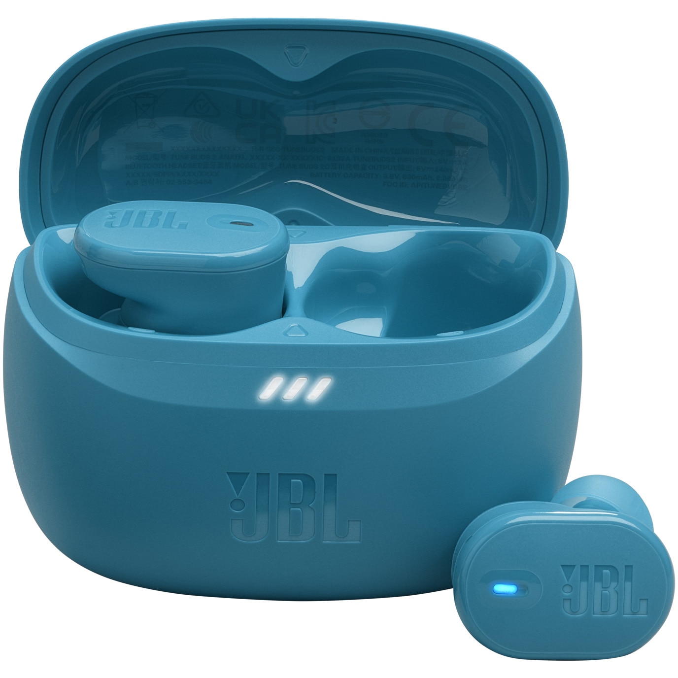 Casti In-Ear JBL Tune Buds 2, True Wireless, Bluetooth, ANC, Autonomie 48 ore, IP54, Multi-point, Turcoaz