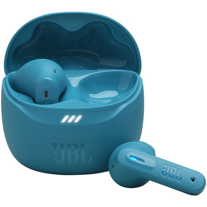 Слушалки за поставяне в ушите JBL Tune Flex 2, True Wireless, Bluetooth, ANC, Автономия 48 часа, IP54, Spatial Sound, Multi-point, Turquoise