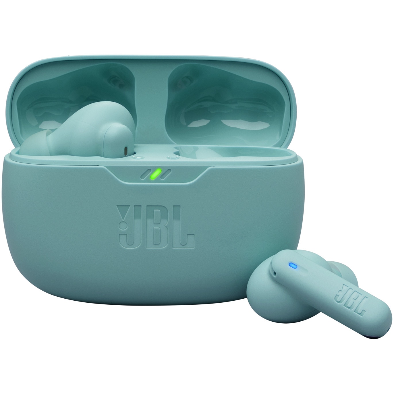 Casti In-Ear JBL Wave Beam 2, True Wireless, Bluetooth, ANC, IP54, Autonomie 40 ore, Multi-Point, Albastru