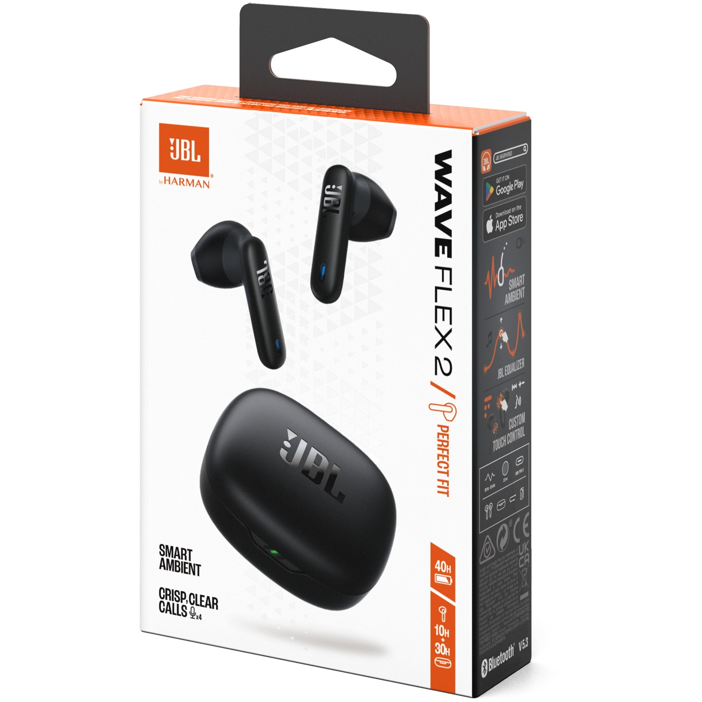 Casti In-Ear JBL Wave Flex 2, True Wireless, Bluetooth, Autonomie