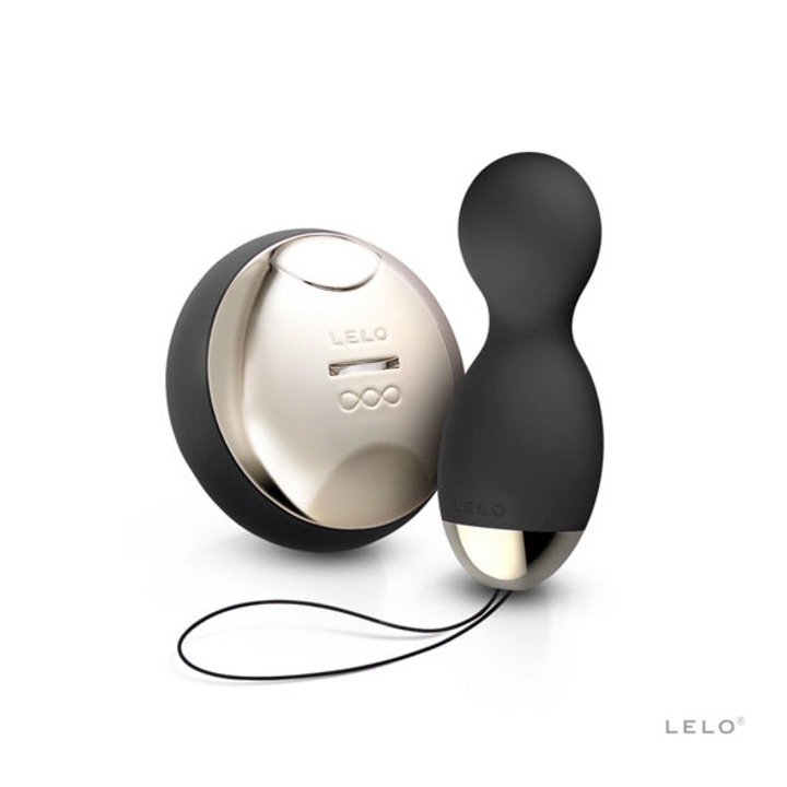 Lelo HULA örömgyűrűk, 7,5x3,5 cm, forgatható és vibráló, fekete, teljes készlet