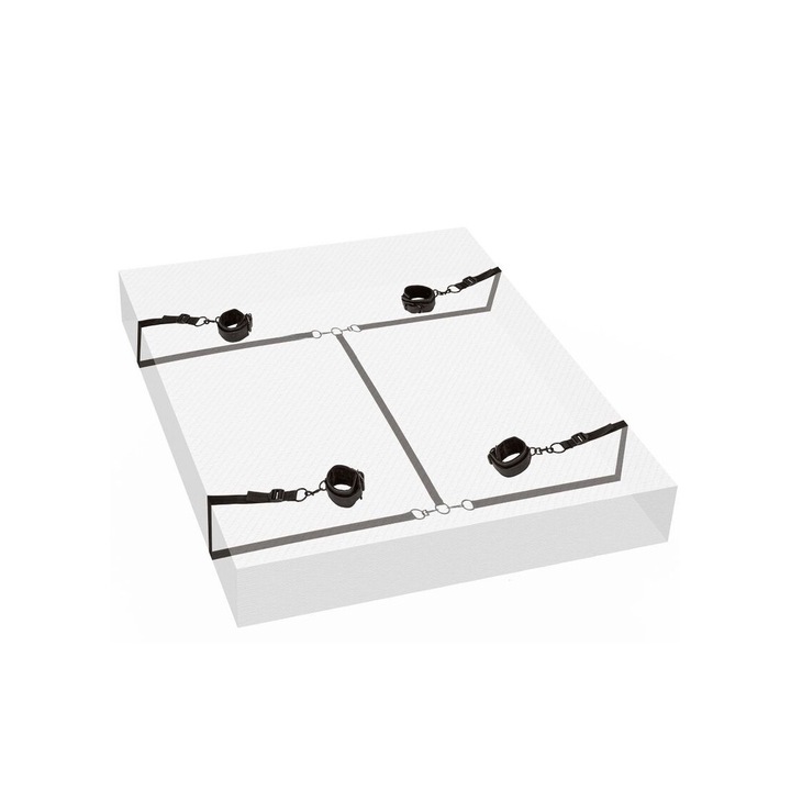 Set restrictii BDSM CalExotics, 4 mansete ajustabile, curele rezistente, rosu, 160cm