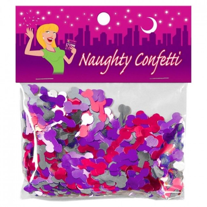Confetti penis, Kheper Games, set 15g, culori metalice, rosu, mov, albastru, roz