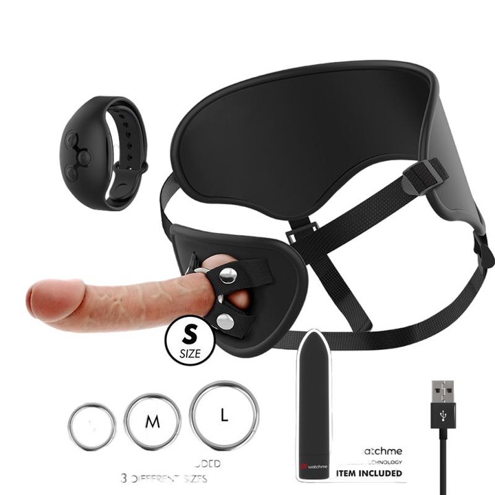 Centura cu dildo si control de la distanta, Fetish Submissive, Cyberstrap, 17.5cm, 4cm, waterproof