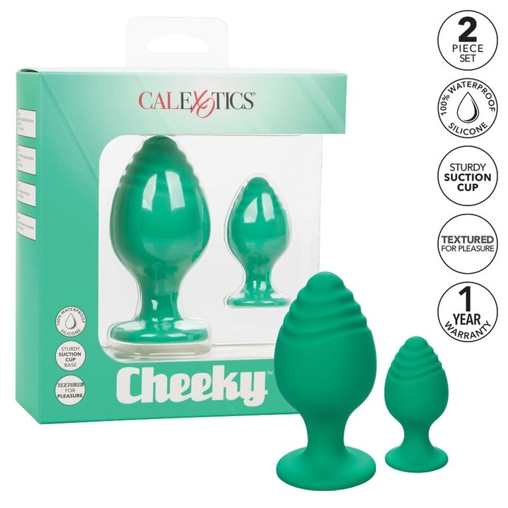CalExotics Cheeky anális játék, 5x3,25 cm és 9x5 cm, zöld, vízálló