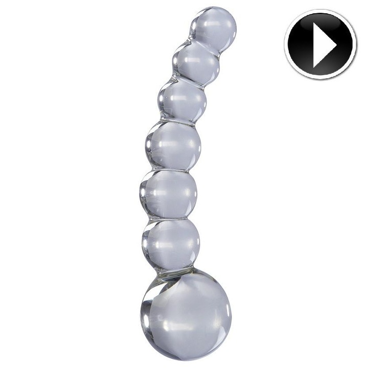 Dildo din sticlă, Icicles, N. 66, transparent, 9x2cm