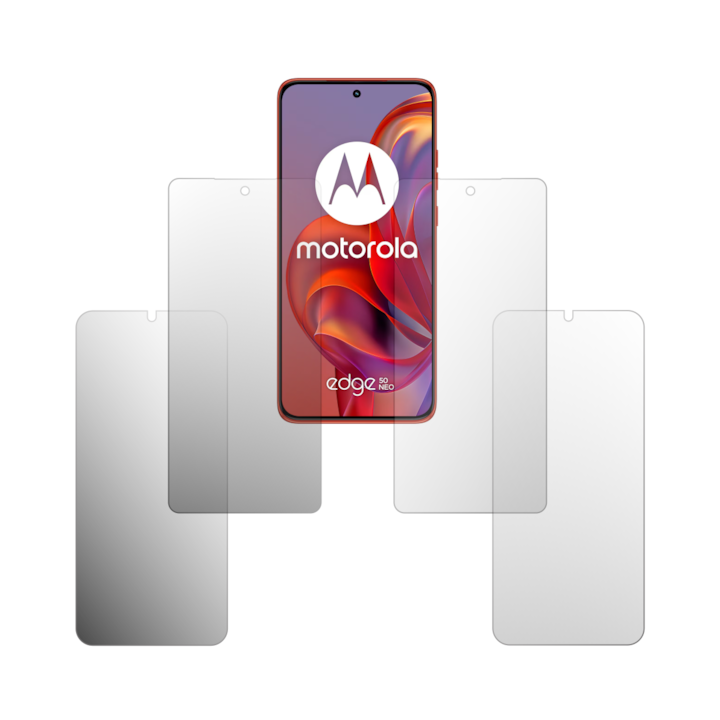 Комплект от 4 протектора за екран Folie24, за Motorola Edge 50 Neo, 2X Ultra-Clear + 2X Matte, пълно покритие на дисплея и удобни за калъфи, Залепващи, Гъвкави със саморегенериране