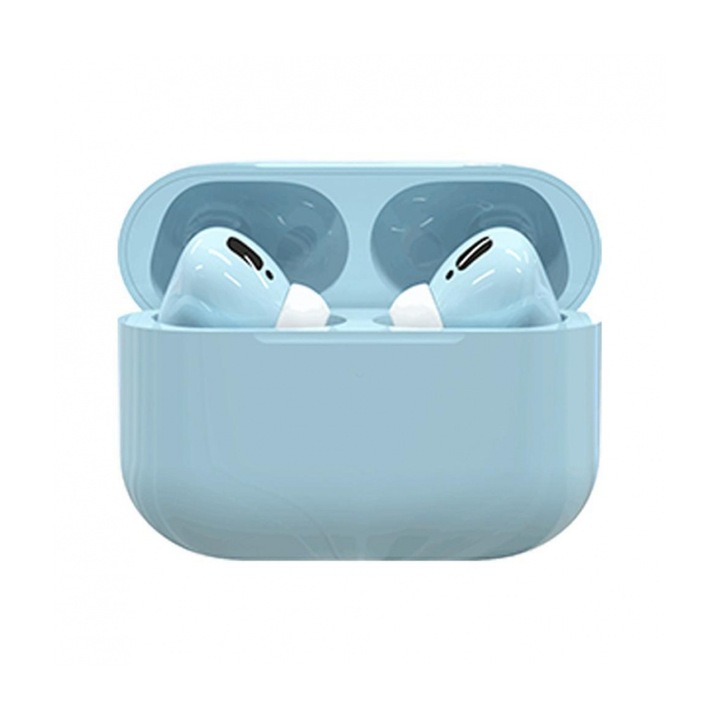 Macaron IPOD vezeték nélküli fülhallgató, TWS, érintésvezérléssel, 3D effektus, Bluetooth 5.0, 210 mAh, kék