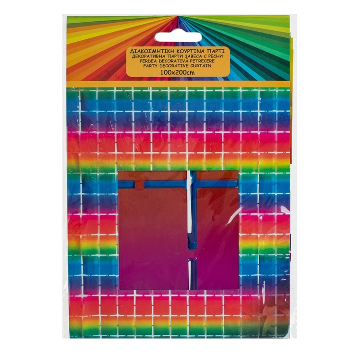 Perdea Decorativa Petrecere, Model Patrate, Multicolor, 1x2m - eMAG.ro