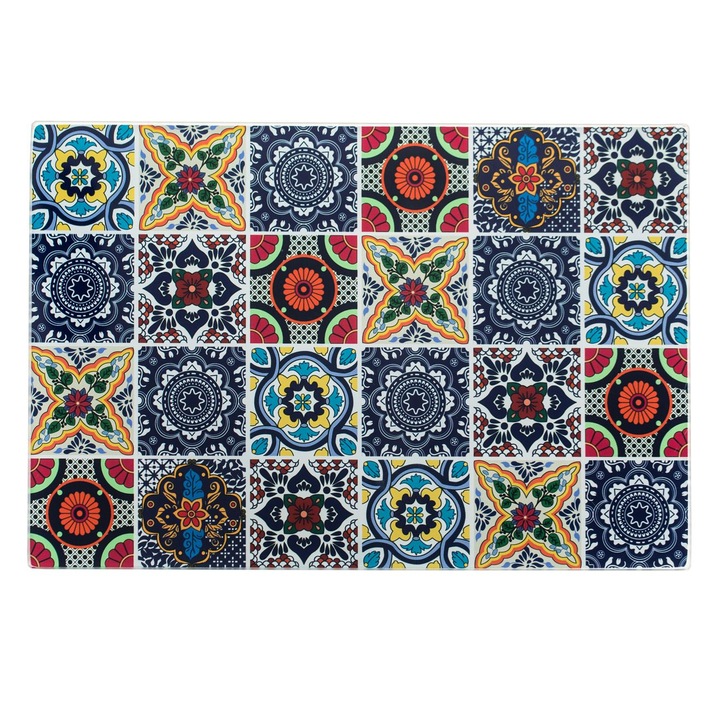 Tocator Sticla, Tiles, Dimensiuni 30x20cm, Multicolor, Incasabil