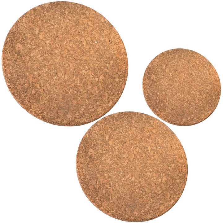 Set Suporturi Vase, Pluta, 3 Bucati, Dimensiuni 12cm, 14.5cm, 19cm, Maro, MYONNA IT & E- COMMERCE ®