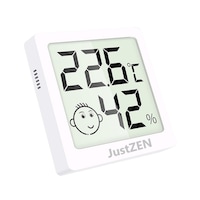 Termometru si higrometru de camera JustZen™ LX8101, dimensiuni 5*5*2 CM, citire 2s, gama profesionala, statie meteo Interioara cu senzor pentru temperatura si umiditate, Ecran LCD