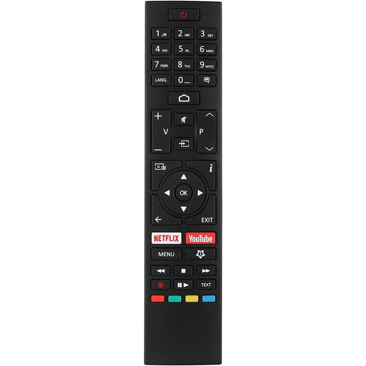 Универсално дистанционно, съвместимо с JVC Smart, RM-C3602, LT-32VAF3000, LT-32VAH3000, LT-32VAH3035, Netflix, YouTube, черно