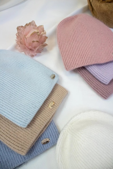 Caciula dama, Jasnoniebieska, material wlohat, One-Size