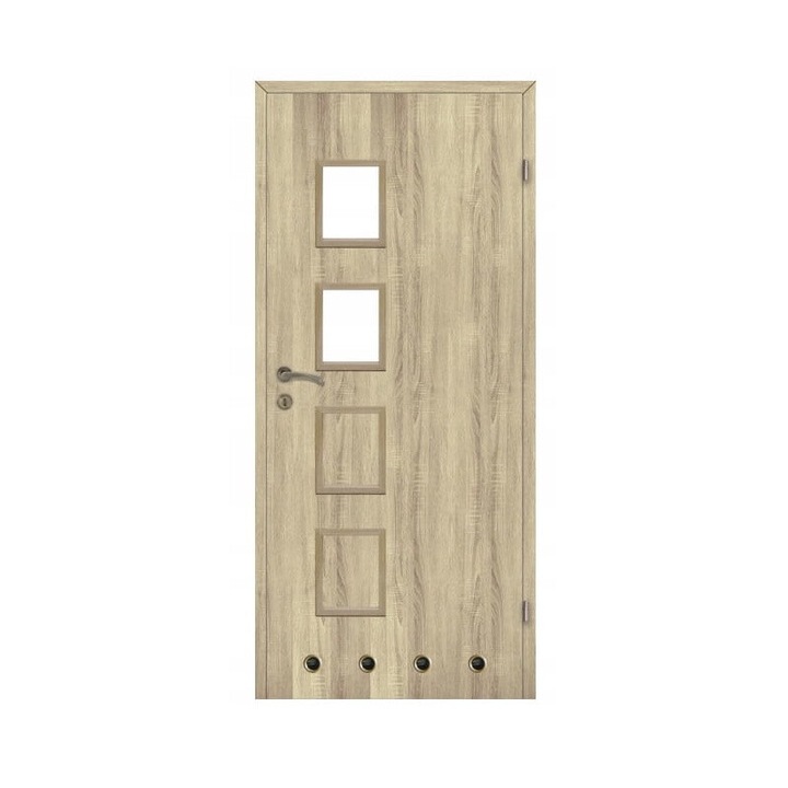 Интериорна врата, Voster, 70 см, права, бяла, 74,4x203 см, MDF