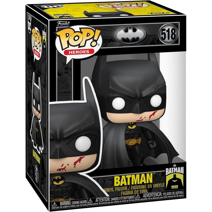 Figurina - Pop! Heroes - DC Batman: Batman, Negru, 16.5 cm