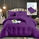 Lenjerie de pat Damasc, policoton, 6 piese, cearceaf cu elastic 160x200cm, pentru pat dublu, mov, Ralex Pucioasa, 6pH77