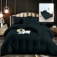 Lenjerie de pat Damasc, policoton, 6 piese, cearceaf cu elastic 160x200cm, pentru pat dublu, neagra, Ralex Pucioasa, 6pH78