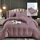 Lenjerie de pat Damasc, policoton, 6 piese, cearceaf cu elastic 160x200cm, pentru pat dublu, violet, Ralex Pucioasa, 6pH84