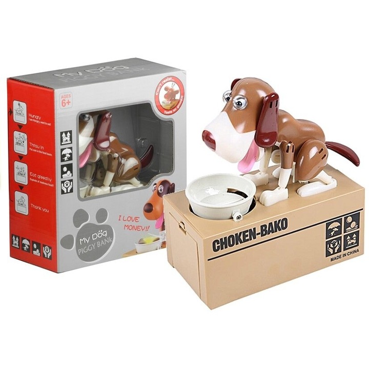 Pusculita interactiva pentru copii, LEAN TOYS, Model caine, 6 ani+