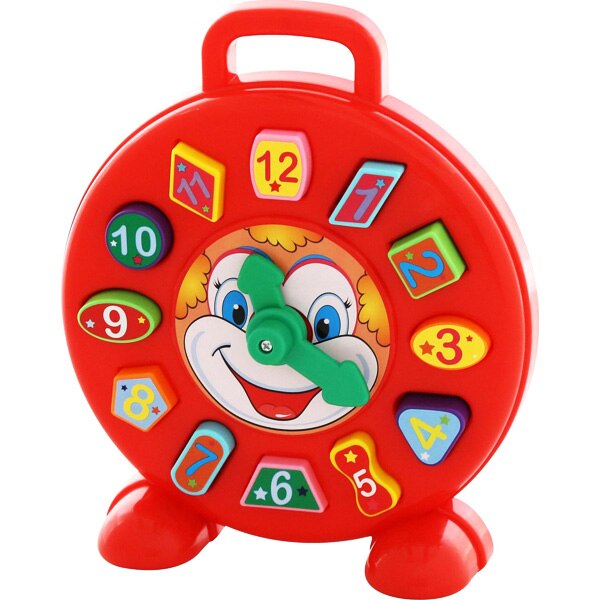 Ceas educativ+forme - Clown, 26x7x30 cm, Polesie