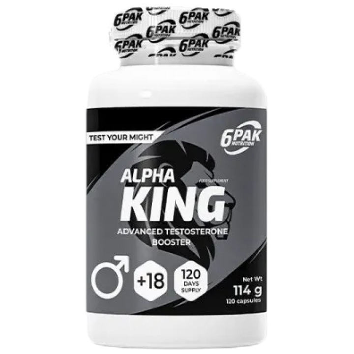 Хранителна добавка 6PAK Nutrition Alpha King Advanced Testosterone Booster, 120 капсули