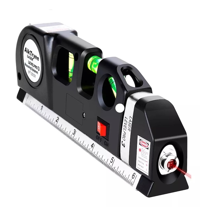 Nivel laser incrucisat, WELUOT, multifunctional 4 in 1, 3 bule, 2.5m x 15cm
