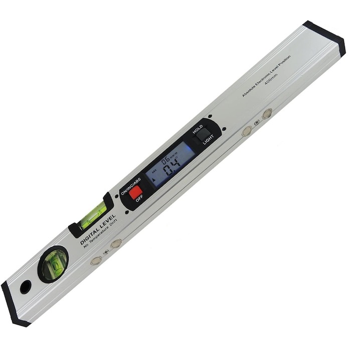 Nivel digital cu bule de aer, WELUOT, 60cm, aluminiu, 41.6x2.1x5cm, argintiu