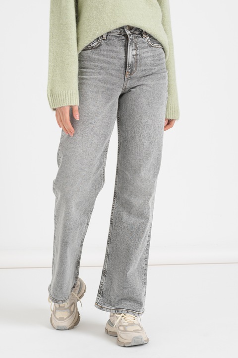 Gina Tricot, Дънки с висока талия, Светлосив меланж