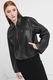 Gina Tricot, Crop műbőr dzseki, Fekete