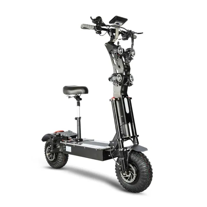 Офроуд електрическа тротинетка Quickwheel Viper 10000W, 72V/40Аh, Черен цвят