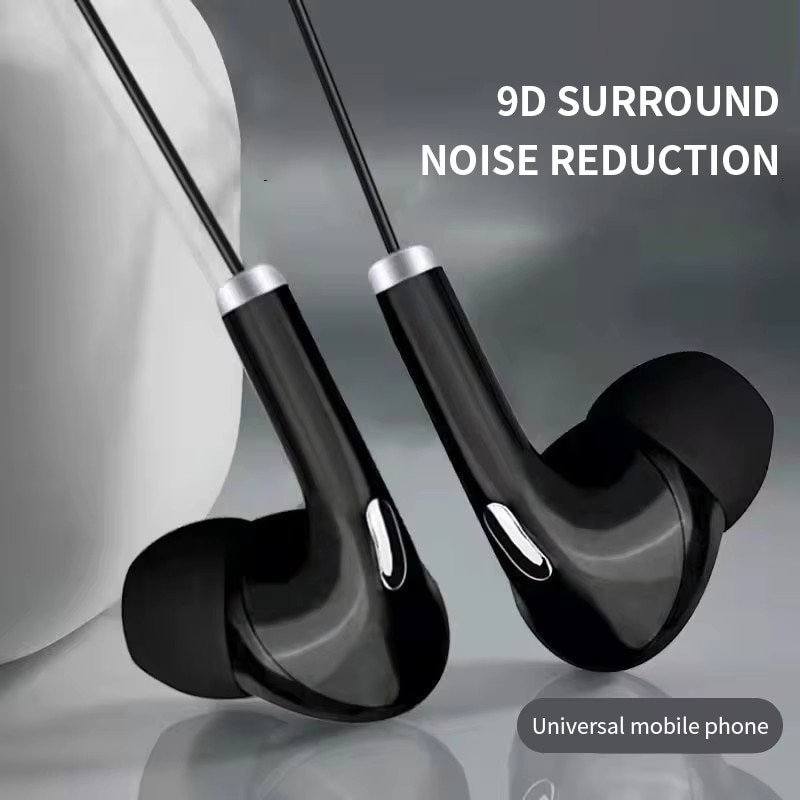 Casti cu fir, in ear, negru, plug and play, cu microfon, reducere pasiva a zgomotului, compatibile cu iPhone 14/13/12/11proMax/x/8p