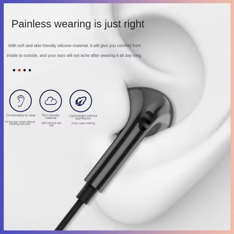 Casti cu fir, in ear, negru, plug and play, cu microfon, reducere pasiva a zgomotului, compatibile cu iPhone 14/13/12/11proMax/x/8p