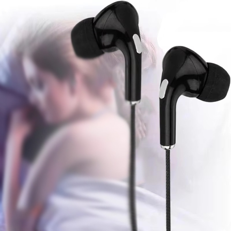 Casti cu fir, in ear, negru, plug and play, cu microfon, reducere pasiva a zgomotului, compatibile cu iPhone 14/13/12/11proMax/x/8p